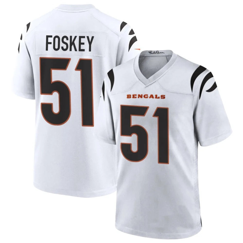 C.Bengals #51 Isaiah Foskey Player White Home Game Football Jersey