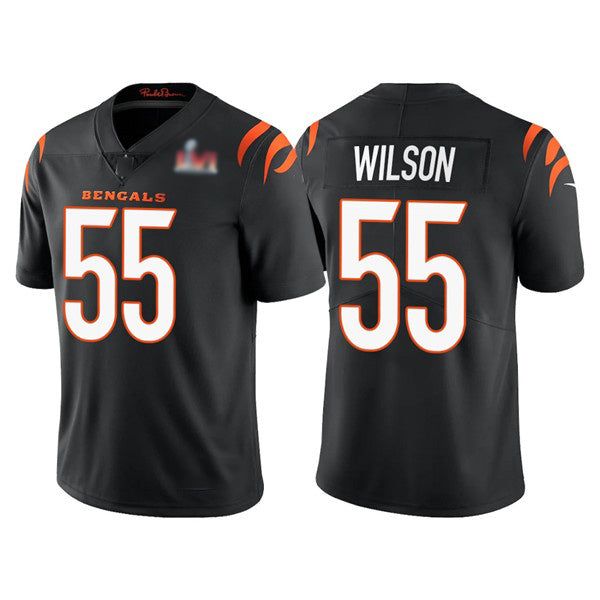 C.Bengals #55 Logan Wilson 2022 Black SB LVI Vapor Limited Stitched Football Jersey