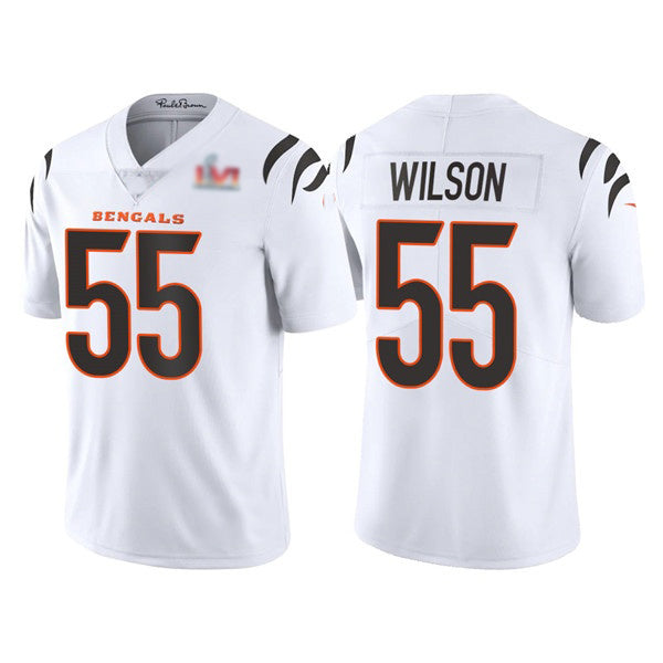 C.Bengals #55 Logan Wilson 2022 White SB LVI Vapor Limited Stitched Football Jersey