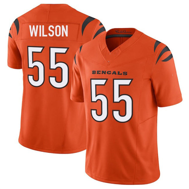 C.Bengals #55 Logan Wilson Orange 2025 F.U.S.E. Vapor Untouchable Limited Stitched Football Jersey