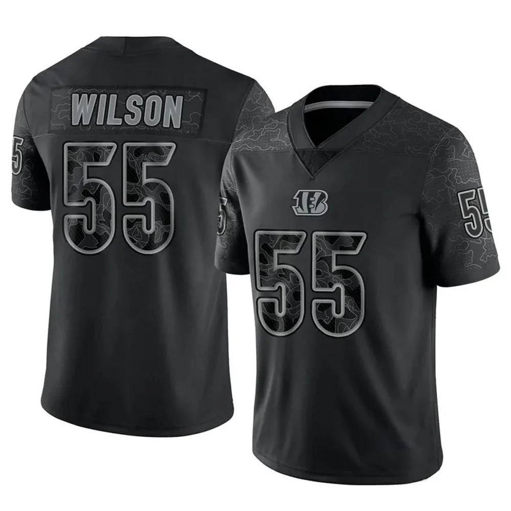 C.Bengals #55 Logan Wilson Player Black RFLCTV Limited Football Jersey