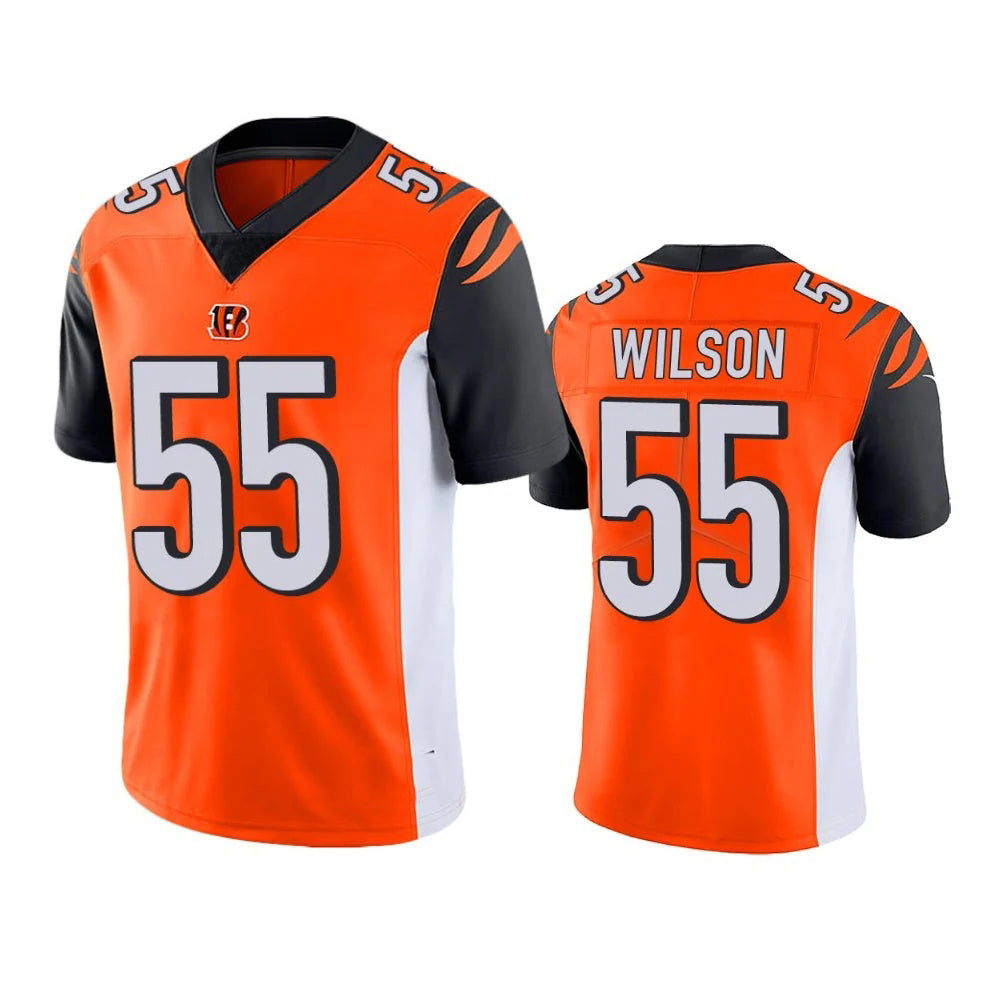 C.Bengals #55 Logan Wilson Player Orange Vapor Limited Football Jersey