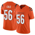 C.Bengals #56 Myles Cole Player Orange Vapor F.U.S.E. Limited Football Jersey