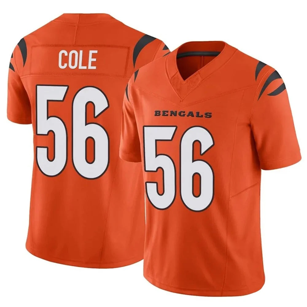 C.Bengals #56 Myles Cole Player Orange Vapor F.U.S.E. Limited Football Jersey