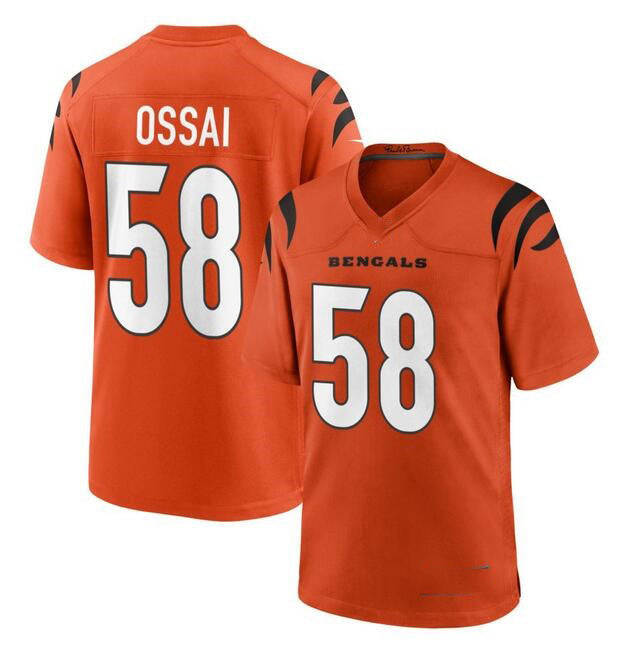 C.Bengals #58 Joseph Ossai Orange Football Stitched Game Football Jersey