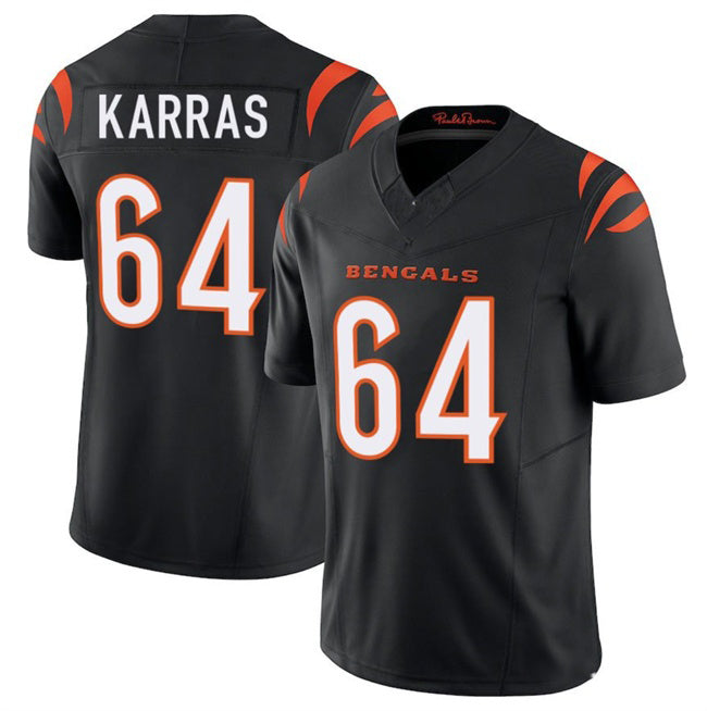 C.Bengals #64 Ted Karras Black 2025 F.U.S.E. Vapor Untouchable Limited Stitched Football Jersey