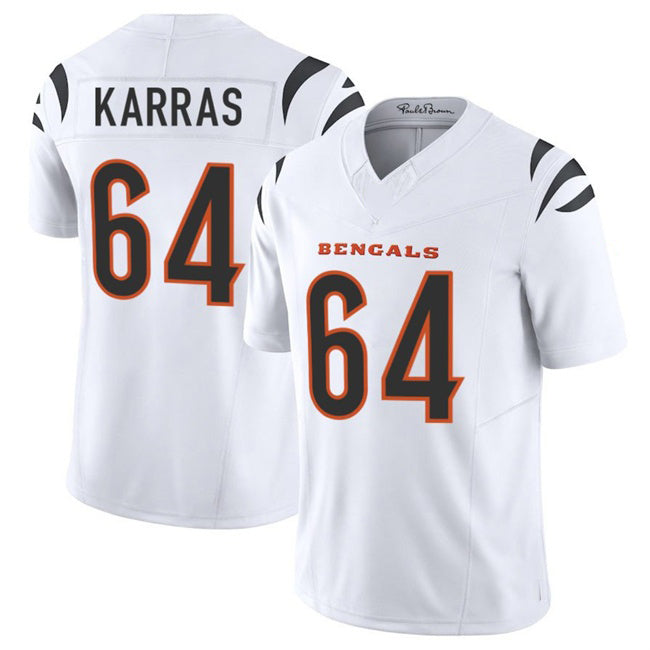 C.Bengals #64 Ted Karras White 2025 F.U.S.E. Vapor Untouchable Limited Stitched Football Jersey