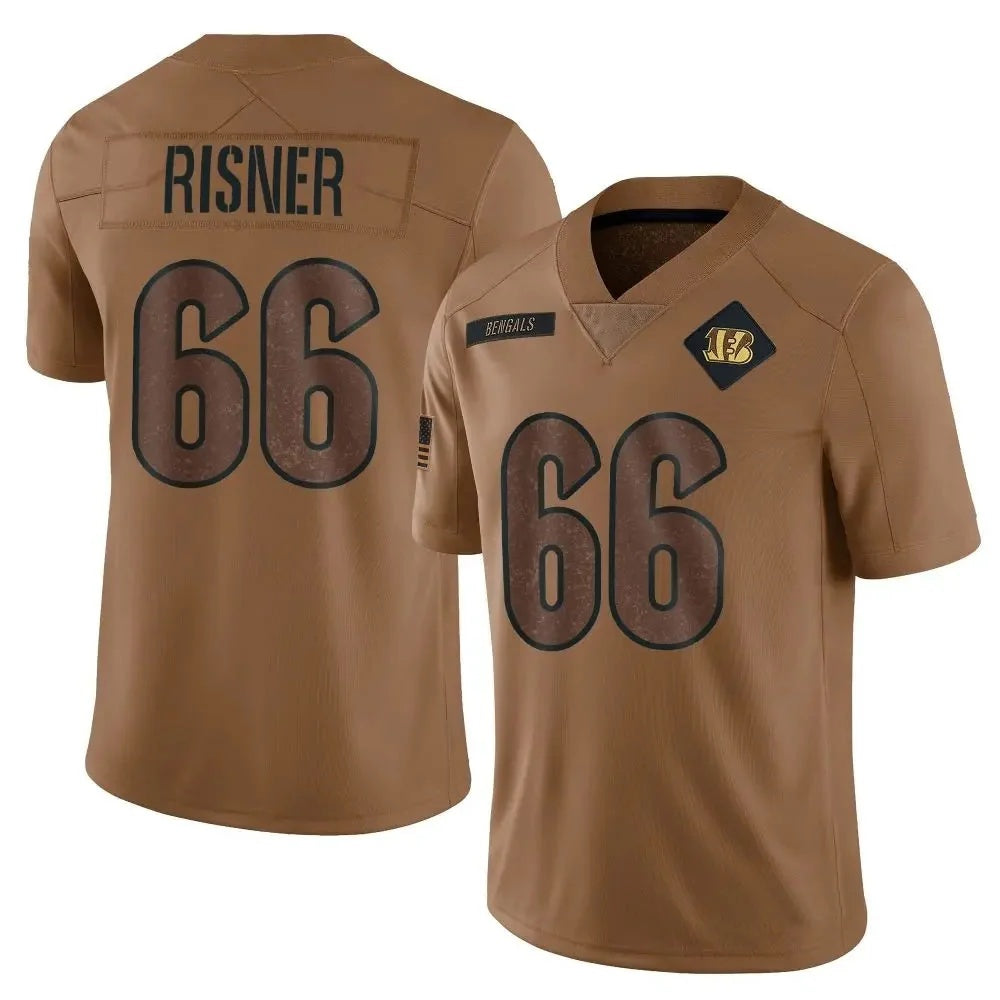 C.Bengals #66 Dalton Risner Player Brown Salute To Service Limited Football Jersey