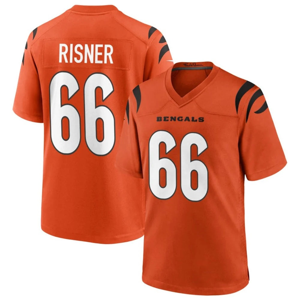 C.Bengals #66 Dalton Risner Player Orange Home Game Football Jersey
