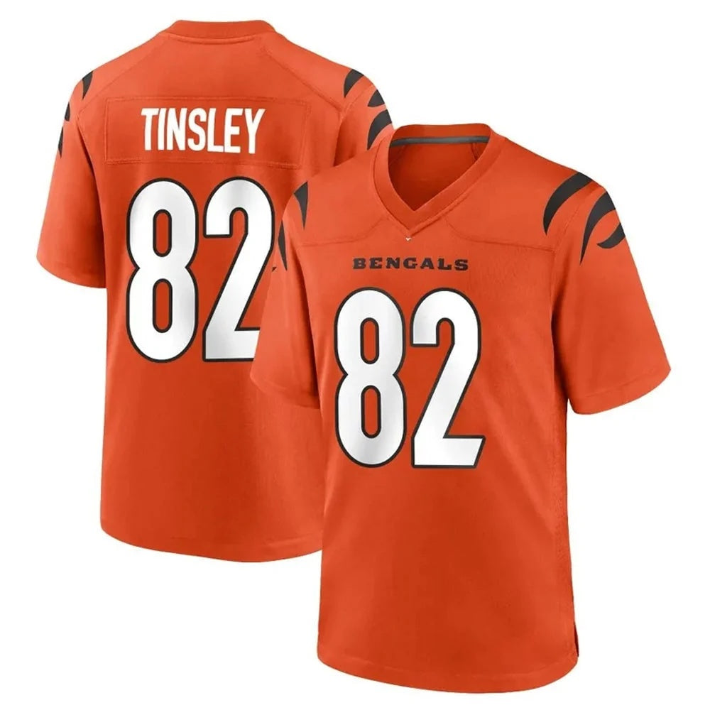 C.Bengals #82 Mitchell Tinsley Player Oramge Home Game Football Jersey