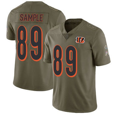 C.Bengals #89 Drew Sample Olive Stitched Limited 2017 Salute To Service Football Jersey