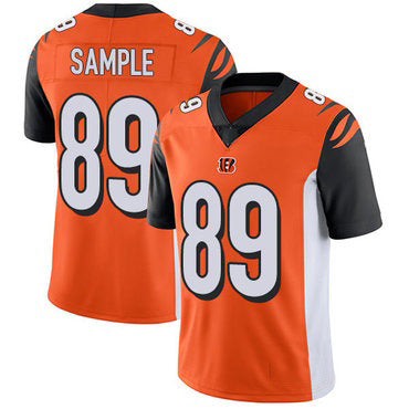 C.Bengals #89 Drew Sample Orange Alternate Stitched Vapor Untouchable Limited Football Jersey