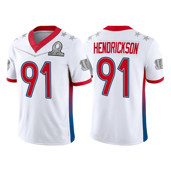 C.Bengals #91 Trey Hendrickson 2022 White AFC Pro Bowl Stitched Football Jersey