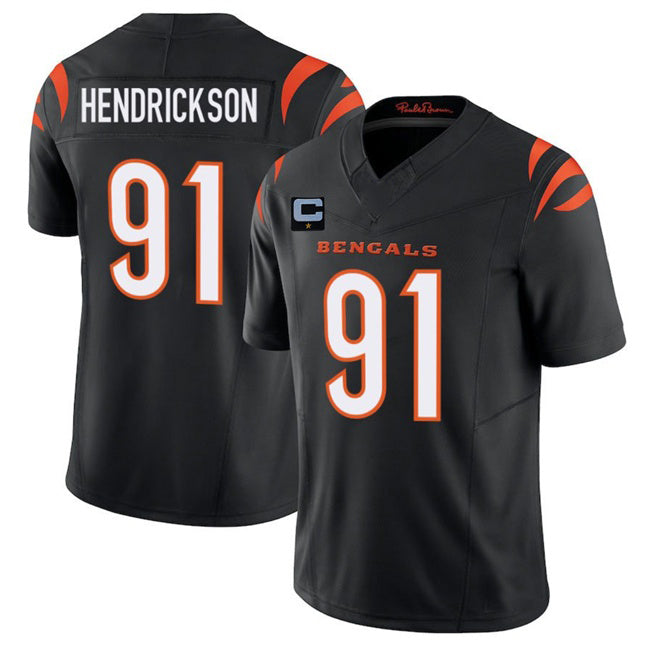 C.Bengals #91 Trey Hendrickson Black 2025 F.U.S.E. With 1-Star C Patch Vapor Untouchable Limited Stitched Football Jersey