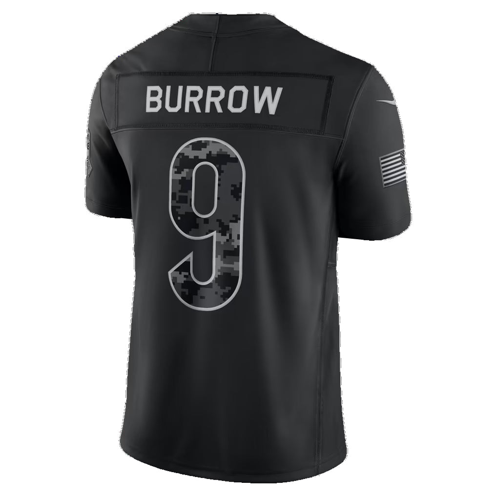 C.Bengals #9 Joe Burrow Black 2026 Salute to Service Stitched Limited Football Jersey
