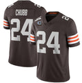 C.Browns 2022 #24 Nick Chubb Brown With 1-star C Patch Vapor Untouchable Limited Stitched Football Jersey