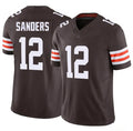 C.Browns #12 Shedeur Sanders Brown 2025 F.U.S.E. Vapor Limited Stitched Football Jersey
