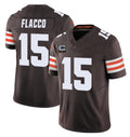 C.Browns #15 Joe Flacco Brown 2025 F.U.S.E. With 1-Star C Patch Vapor Limited Stitched Football Jersey