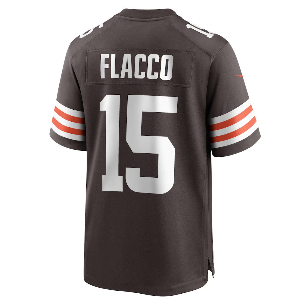 C.Browns #15 Joe Flacco Brown Game Player Limited Stitched Football Jersey