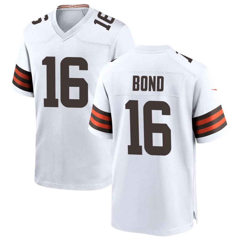 C.Browns #16 Isaiah Bond Player White Home Game Football Jersey