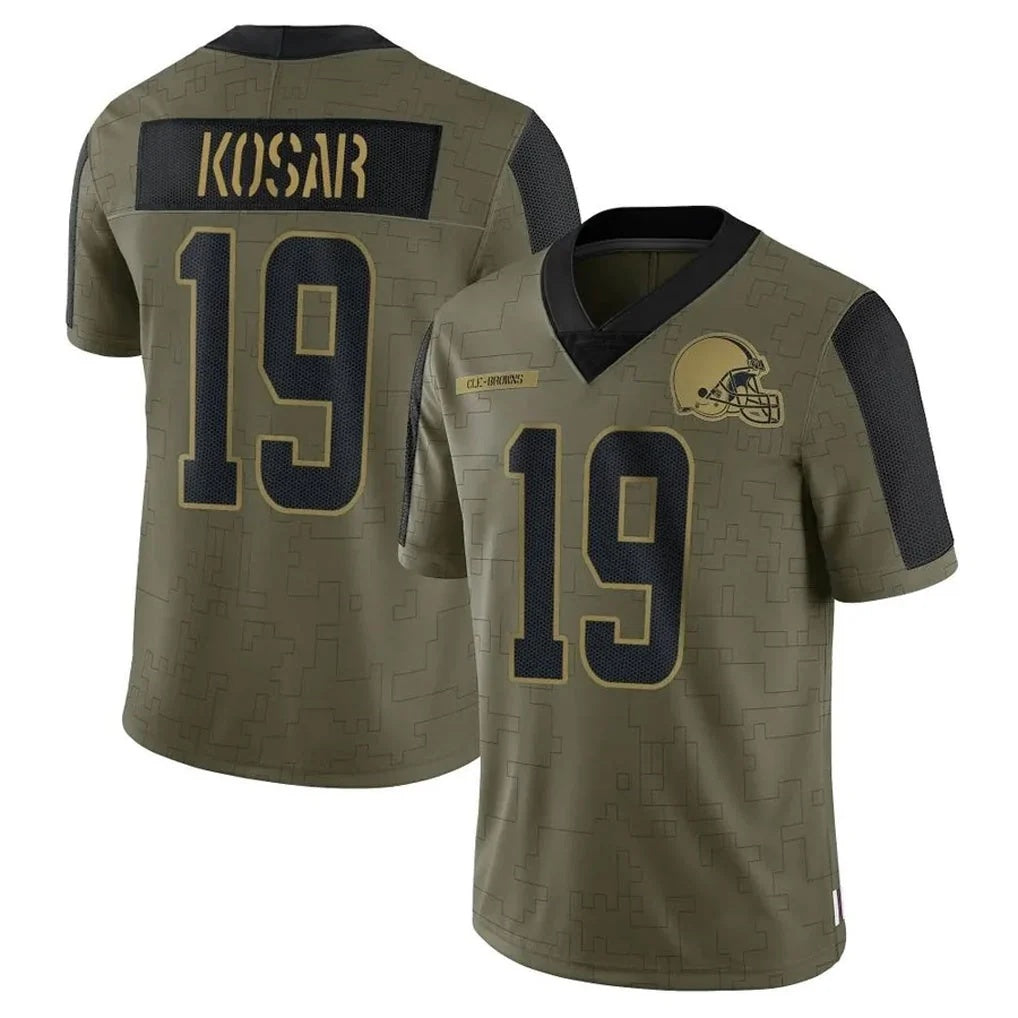 C.Browns #19 Bernie Kosar Player Olive Salute To Service Limited Football Jersey