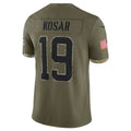 C.Browns #19 Bernie Kosar Player Salute To Service Limited Olive Football Jersey