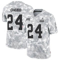 C.Browns #24 Nick Chubb 2024 F.U.S.E Arctic Camo Salute To Service Limited Stitched Football Jersey