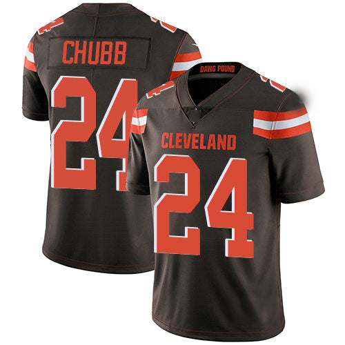 C.Browns #24 Nick Chubb Brown Team Color Stitched Vapor Untouchable Limited Football Jersey
