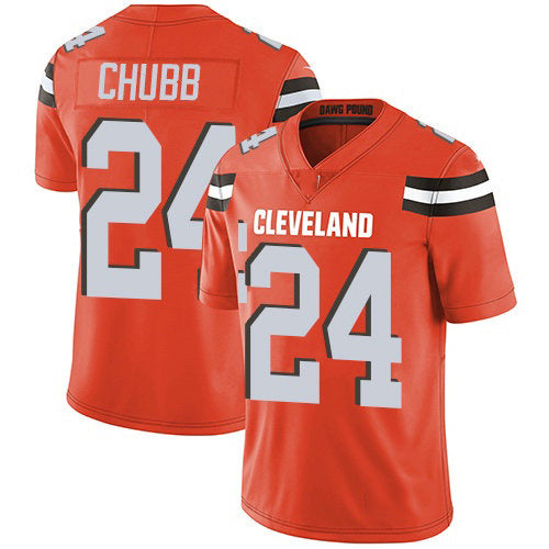 C.Browns #24 Nick Chubb Orange Alternate Stitched Vapor Untouchable Limited Football Jersey