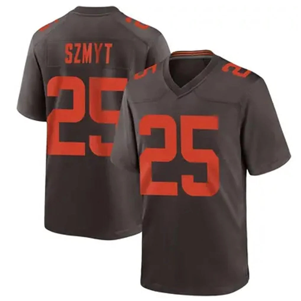 C.Browns #25 Andre Szmyt Player Brown Game Football Jersey