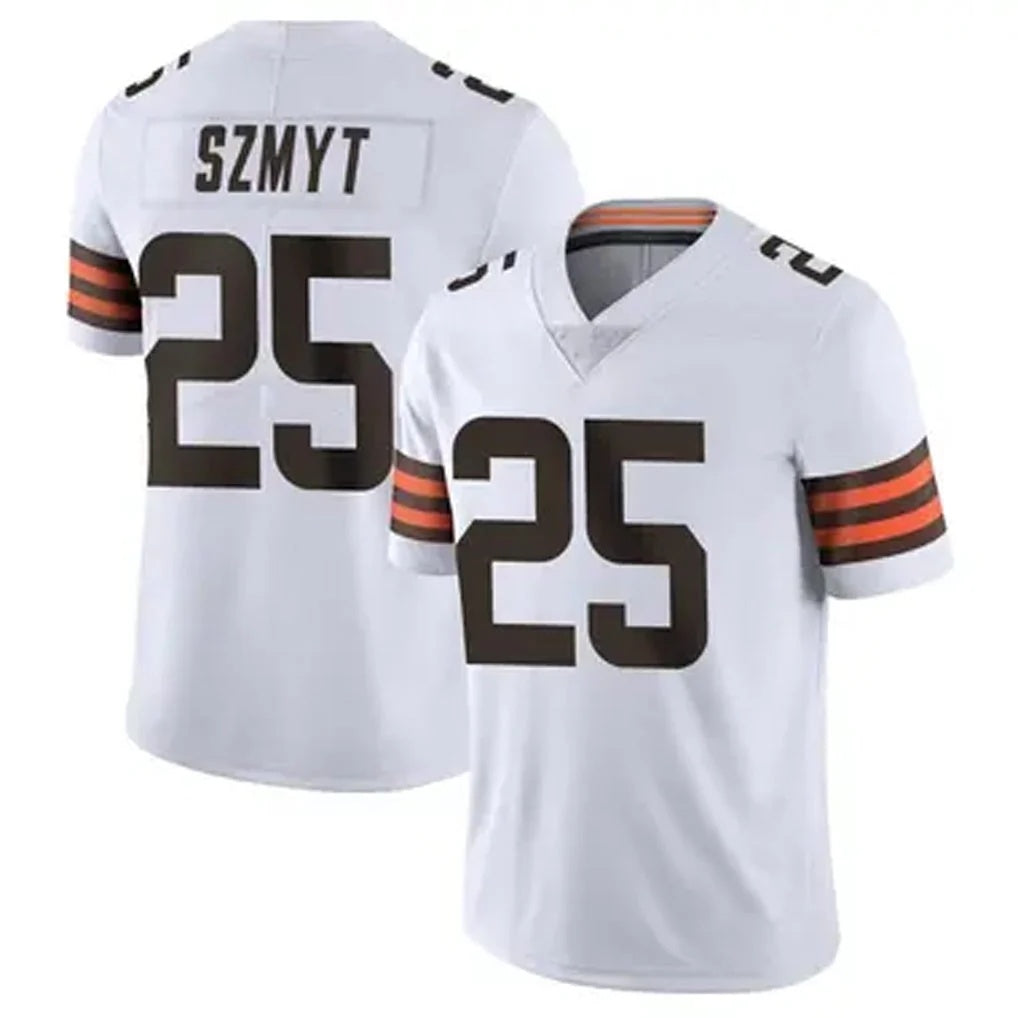 C.Browns #25 Andre Szmyt Player Vapor Limited White Football Jersey