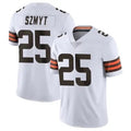 C.Browns #25 Andre Szmyt Player Vapor Limited White Football Jersey