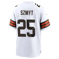 C.Browns #25 Andre Szmyt Player White Home Game Football Jersey