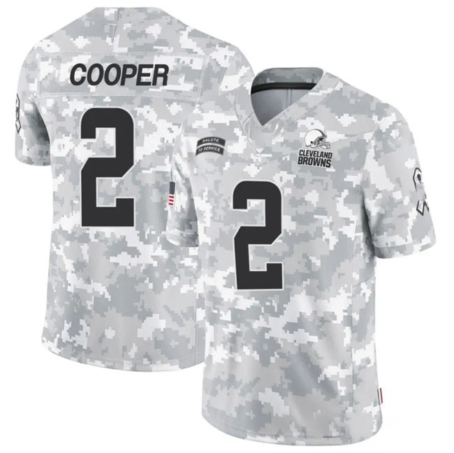 C.Browns #2 Amari Cooper 2024 F.U.S.E Arctic Camo Salute To Service Limited Stitched Football Jersey