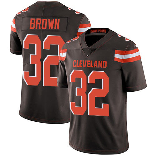 C.Browns #32 Jim Brown Brown Team Color Stitched Vapor Untouchable Limited Football Jersey