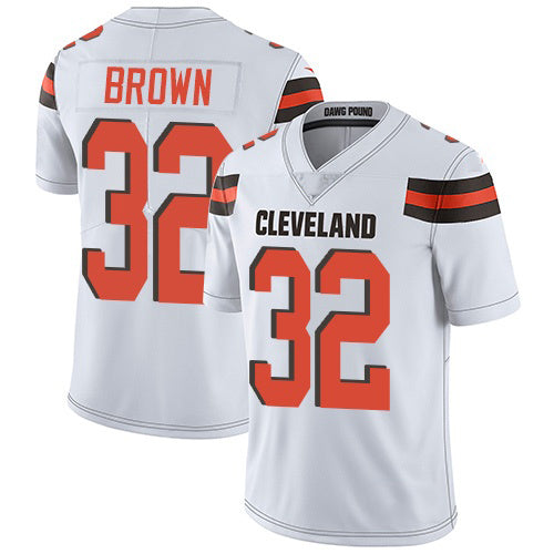 C.Browns #32 Jim Brown White Stitched Vapor Untouchable Limited Football Jersey