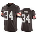 C.Browns #34 Jerome Ford Brown Vapor Stitched Game Football Jersey