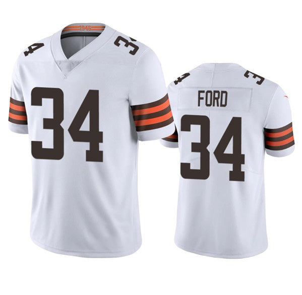 C.Browns #34 Jerome Ford White Vapor Limited Stitched Football Jersey