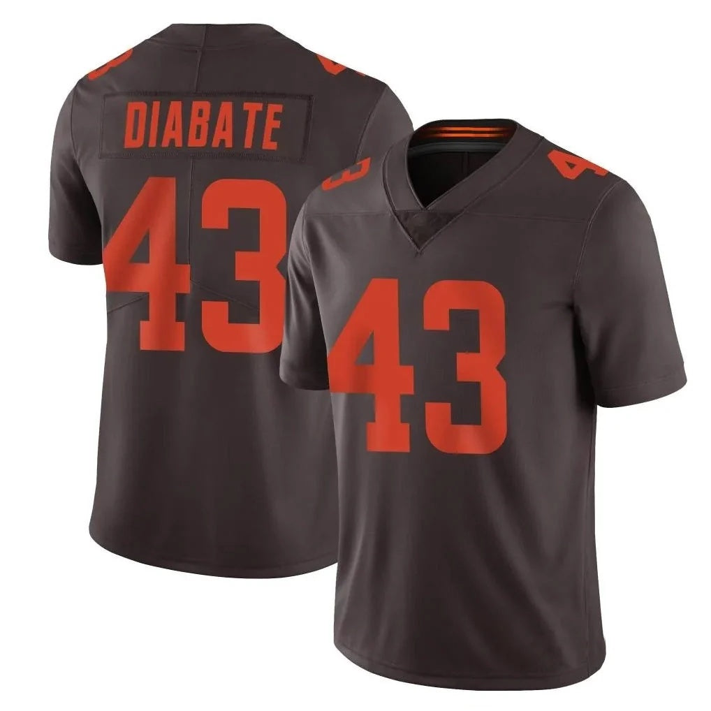 C.Browns #43 Mohamoud Diabate Player Brown Vapor Limited Football Jersey