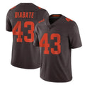 C.Browns #43 Mohamoud Diabate Player Brown Vapor Limited Football Jersey
