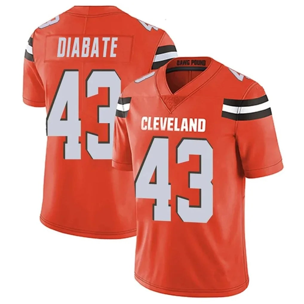 C.Browns #43 Mohamoud Diabate Player Orange Vapor Limited Football Jersey