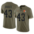 C.Browns #43 Mohamoud Diabate Player Salute To Service Limited Olive Football Jersey