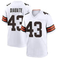 C.Browns #43 Mohamoud Diabate Player White Home Game Football Jersey