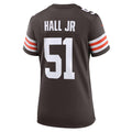 C.Browns #51 Mike Hall Jr. Brown Team Game Football Jersey