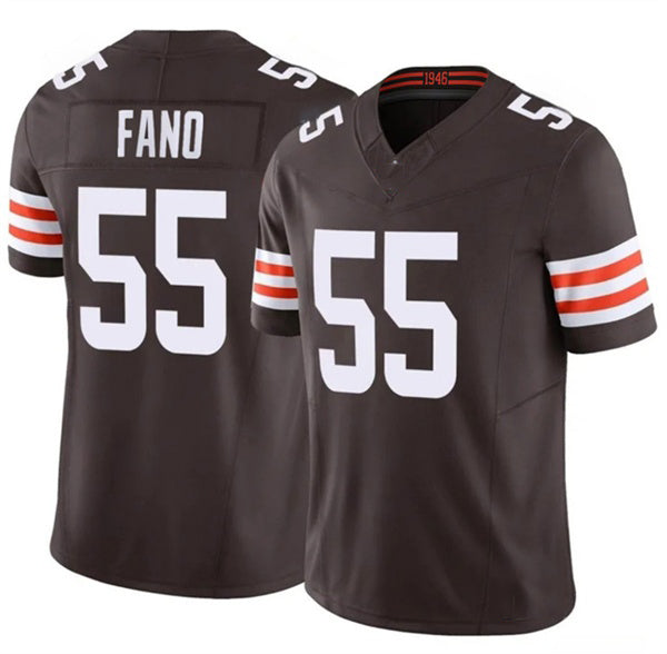 C.Browns #55 Spencer Fano Brown 2026 Draft F.U.S.E. Vapor Limited Football Stitched Football Jersey