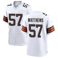 C.Browns #57 Clay Matthews Player White Home Game Football Jersey