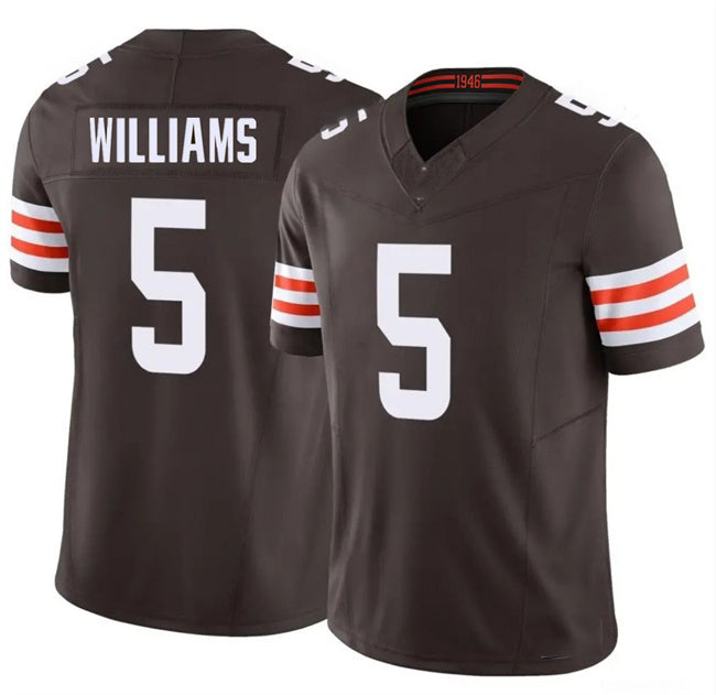 C.Browns #5 Quincy Williams Brown 2026 F.U.S.E. Vapor Limited Stitched Football Jersey