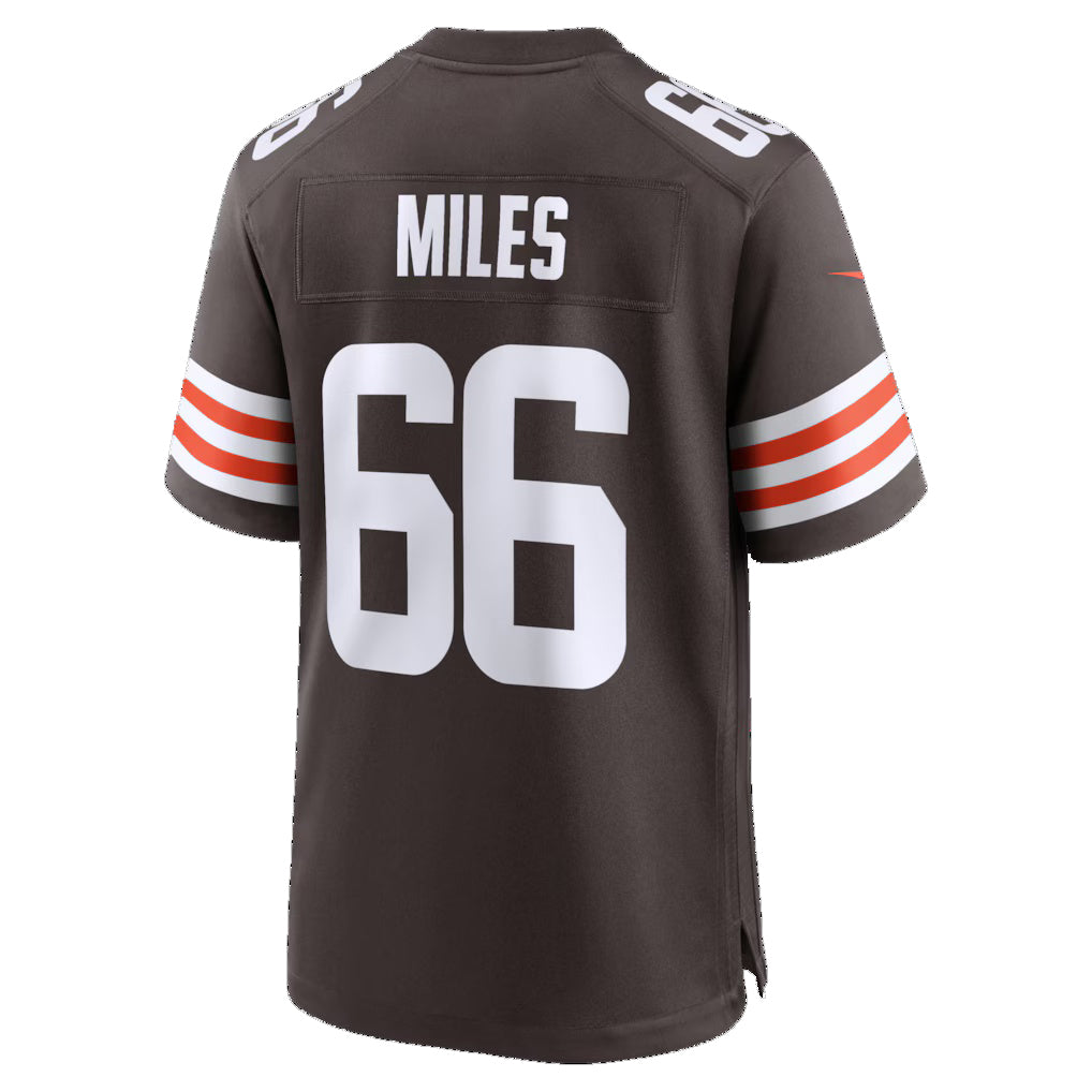 C.Browns #66 Joshua Miles Brown Team Game Football Jersey