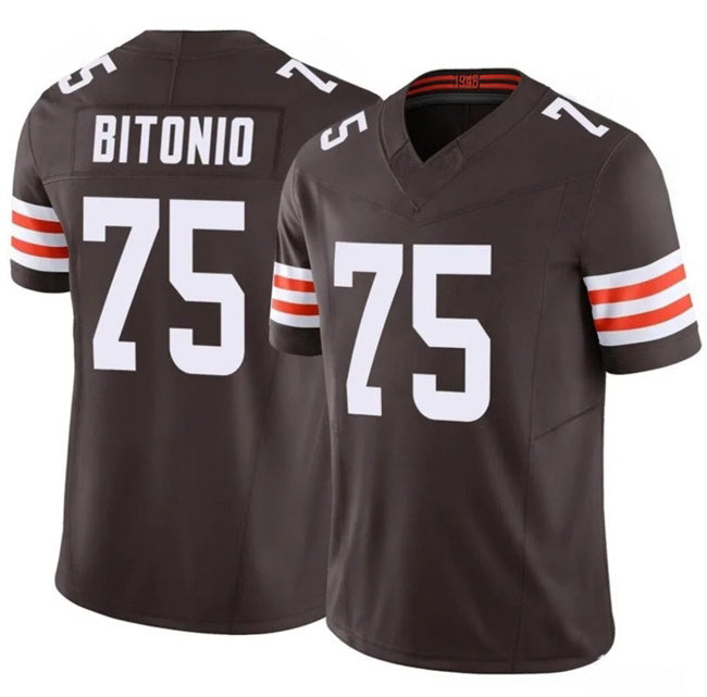 C.Browns #75 Joel Bitonio Brown F.U.S.E. Vapor Limited Stitched Football Jersey