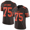 C.Browns #75 Joel Bitonio Player Brown Vapor Limited Football Jersey